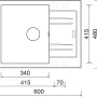 Sinks LINEA 600 Titanium #1